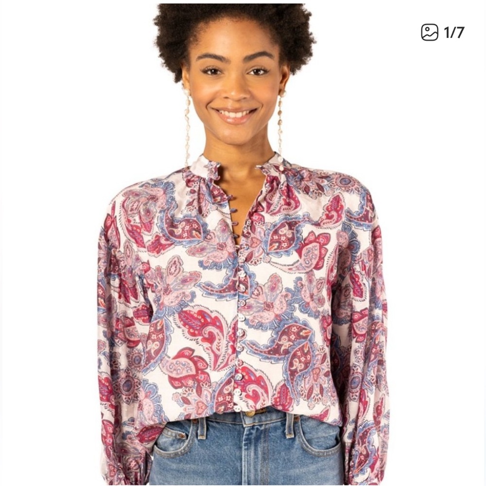 Magali Pascal Anita Shirt Pristine Paisley Light silk cotton floral (Eur M) 8